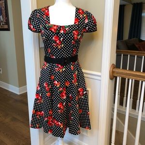 Voodoo Vixen retro pinup style dress w/belt large